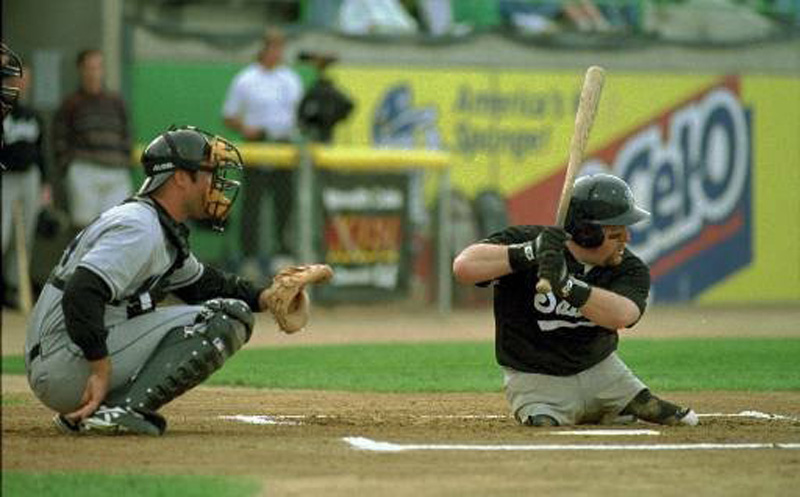 photo of Dave Stevens playing baseball
